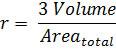 Eqn r = 3V/A