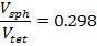 Fraction of tetrahedron in sphere