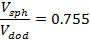 Fraction of dodecahedron in sphere